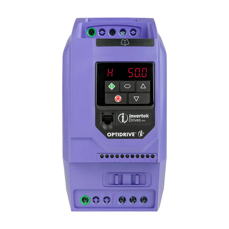 Variateur de fréquence Invertek Optidrive pour moteur de ventilation, disponible en monophasé et triphasé