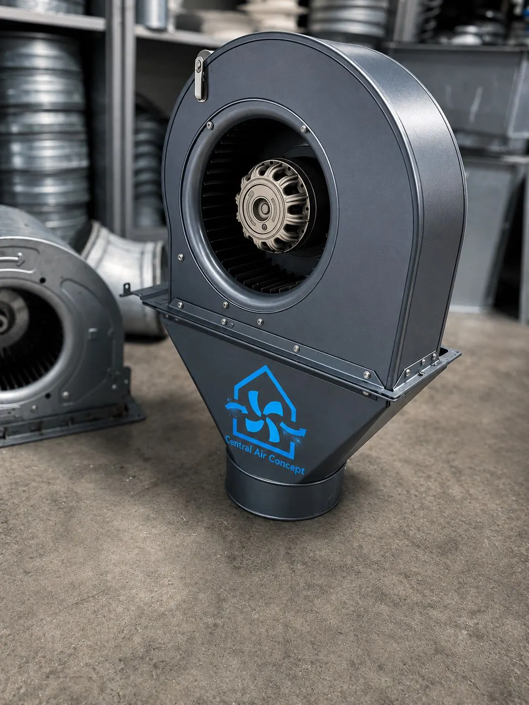 Ventilateur centrifuge anthracite fabriqué sur mesure